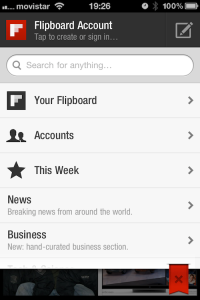 Configuración de cuentas en Flipboard